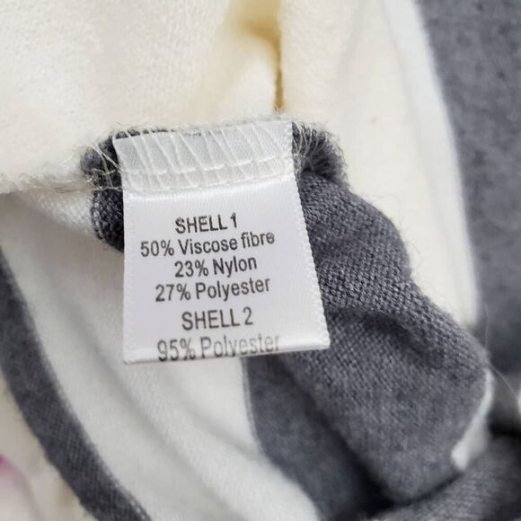 Wonderland Striped Long Sleeve Sweater Top Gray White Size Small - Picture 8 of 9